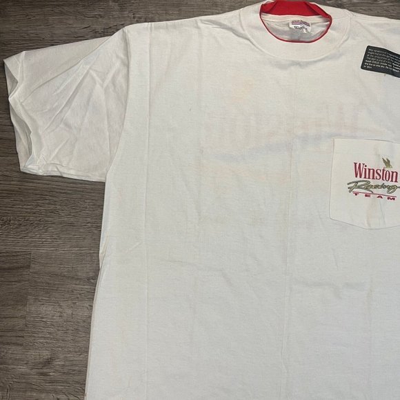 VTG 92 DEADSTOCK Single Stitch Winston Racing Team Wht Tee Sz XL + Trading Card - Picture 11 of 11
